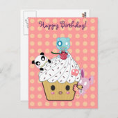 Anniversaire Cupcake Attaque ! Carte postale (Devant / Derrière)