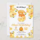 Anniversaire d'abeilles, invitation d'abeilles pou (Devant)