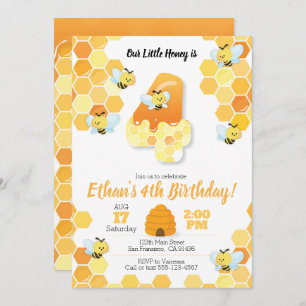 Anniversaire d'abeilles, invitation d'abeilles pou