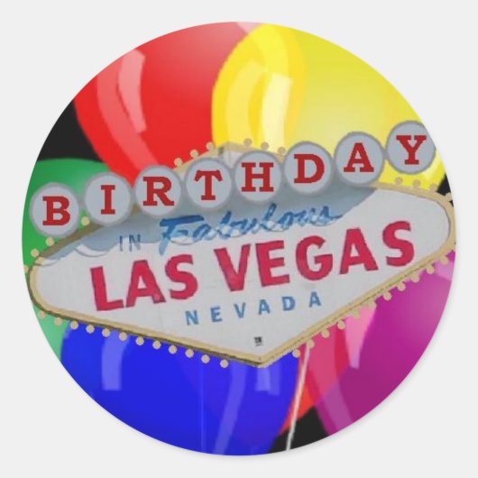Anniversaire dans le fabuleux Sticker Las Vegas -  (Devant)