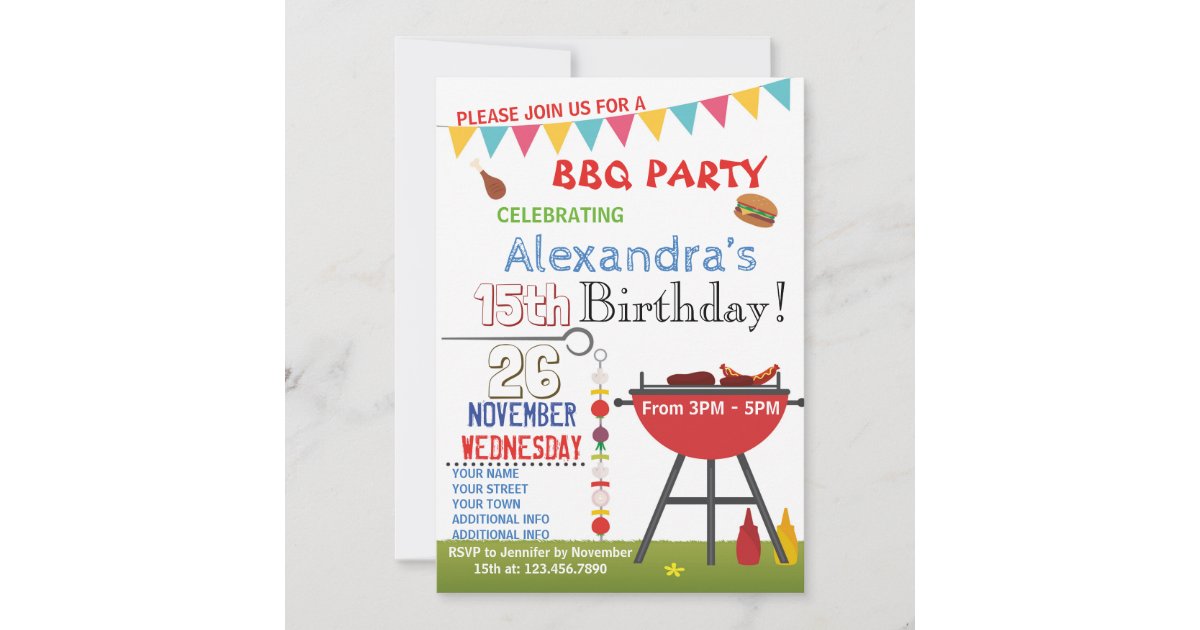 Anniversaire De Barbecue Invitation A Snubody Zazzle Be
