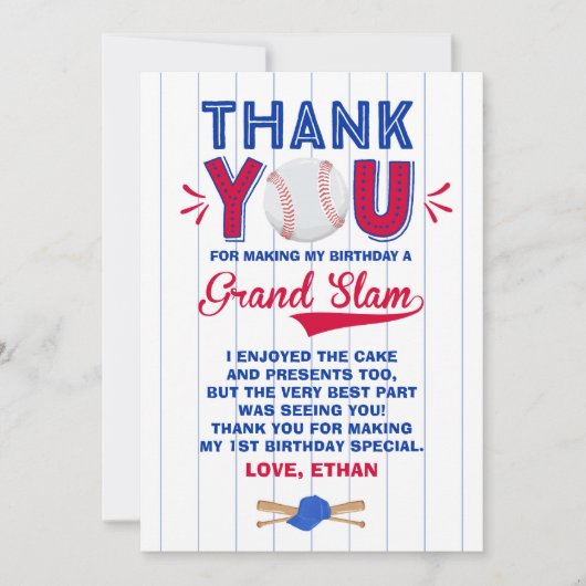 Anniversaire de base-ball de carte de (Devant)