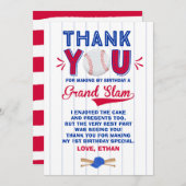 Anniversaire de base-ball de carte de (Devant / Derrière)