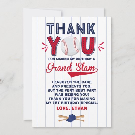 Anniversaire de base-ball de carte de (Devant)