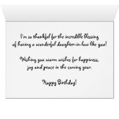 Anniversaire de belle-fille, vous célébrant (Intérieur Horizontal (Bas))