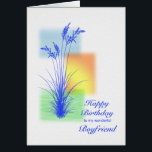 Anniversaire de Boyfriend, scène d'herbes<br><div class="desc">Une belle carte d'anniversaire pour un petit ami. Une scène avec herbe silhouée et un paysage stylisé. Une belle scène de tranquillité qui promet un sentiment de paix. Un joli verset à l'intérieur complète cette carte d'anniversaire pour dire "joyeux anniversaire".</div>