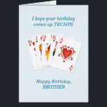 Anniversaire de Brother, Hearts Full House<br><div class="desc">Une carte d'anniversaire pour quelqu'un qui aime jouer aux cartes. Une bouffée royale de coeurs et les mots "J'espère que ton anniversaire aura des succès." Ton frère adorera cette carte d'anniversaire.</div>