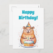Anniversaire de Capybara, Bonne carte de vacances  (Devant / Derrière)