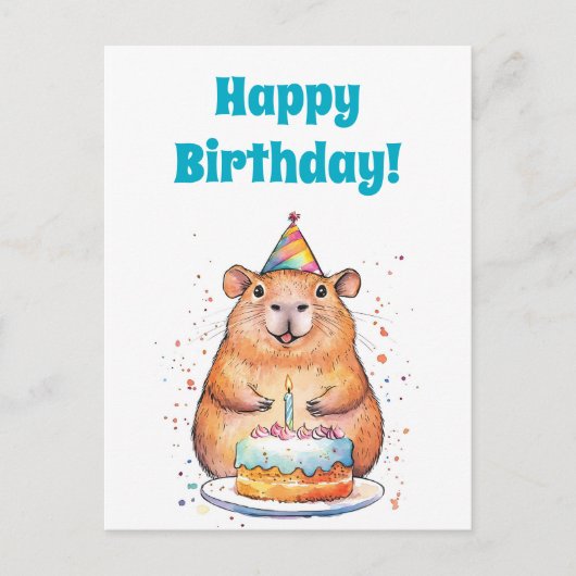 Anniversaire de Capybara, Bonne carte de vacances  (Devant)