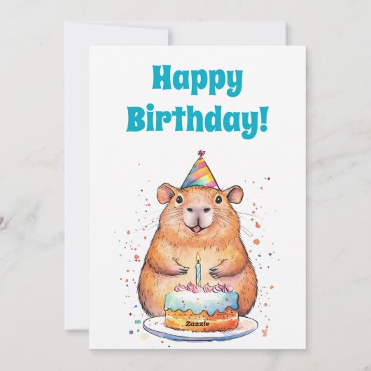 Anniversaire de Capybara, Bonne carte de vacances (Dos)
