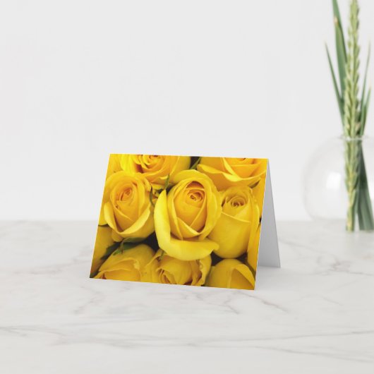 Anniversaire de carte de rose jaune joyeux (Devant)