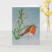 Anniversaire de carte de voeux de Robin de (Fleur jaune)