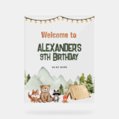 Anniversaire de enfant de camping moderne Woodland (Recto)