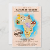 Anniversaire de enfant de carte Safari de la jungl (Devant)