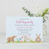 Anniversaire de enfant Invitation de fleurs de pri (Debout devant)