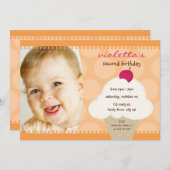 ANNIVERSAIRE DE ENFANT PARTY INVITATION cône de gl (Devant / Derrière)