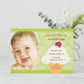 ANNIVERSAIRE DE ENFANT PARTY INVITATION cône de gl (Debout devant)