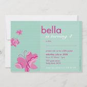 ANNIVERSAIRE DE ENFANT PARTY INVITATION flutterby  (Dos)