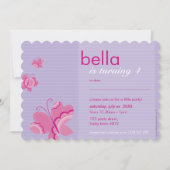 ANNIVERSAIRE DE ENFANT PARTY INVITATION flutterby  (Dos)