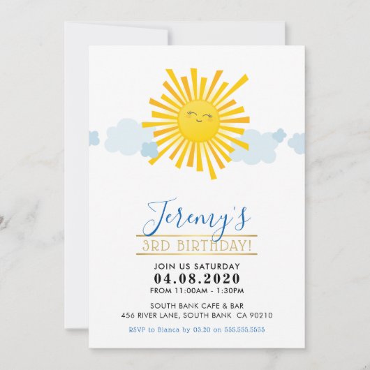 ANNIVERSAIRE DE ENFANT PARTY INVITATION kawaii gar (Devant)