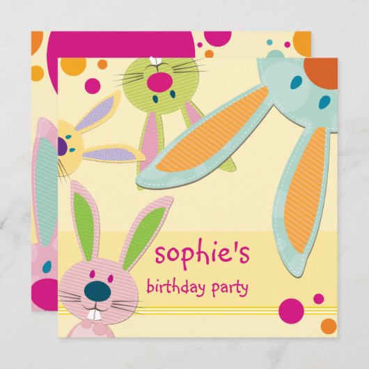 ANNIVERSAIRE DE ENFANT PARTY INVITATION mignon lap (Devant / Derrière)