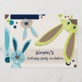 ANNIVERSAIRE DE ENFANT PARTY INVITATION mignon lap (Devant / Derrière)