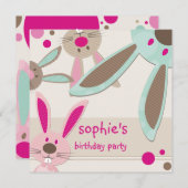 ANNIVERSAIRE DE ENFANT PARTY INVITATION mignon lap (Devant / Derrière)