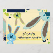 ANNIVERSAIRE DE ENFANT PARTY INVITATION mignon lap (Devant / Derrière)