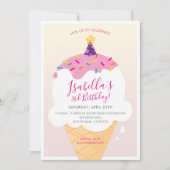 ANNIVERSAIRE DE ENFANT PARTY INVITATION rétro cône (Devant)