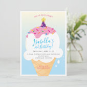 ANNIVERSAIRE DE ENFANT PARTY INVITATION rétro cône (Debout devant)