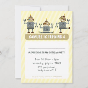 ANNIVERSAIRE DE ENFANT PARTY INVITATION robot mode