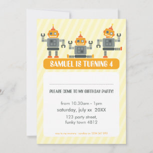 ANNIVERSAIRE DE ENFANT PARTY INVITATION robot mode