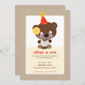ANNIVERSAIRE DE ENFANT PARTY nounours INVITATION l (Devant / Derrière)