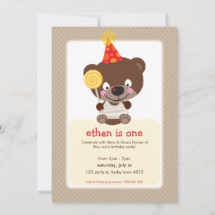 ANNIVERSAIRE DE ENFANT PARTY nounours INVITATION l