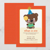 ANNIVERSAIRE DE ENFANT PARTY nounours INVITATION l (Devant / Derrière)