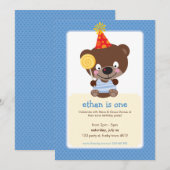 ANNIVERSAIRE DE ENFANT PARTY nounours INVITATION l (Devant / Derrière)