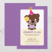 ANNIVERSAIRE DE ENFANT PARTY nounours INVITATION l (Devant / Derrière)