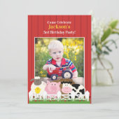 Anniversaire de enfant Photo Farm Flat Invitation (Debout devant)