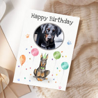 Anniversaire de fête Dobermann carte d'animal