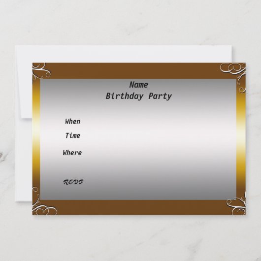 Anniversaire de fête Invitation (Dos)