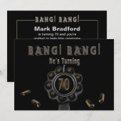 ANNIVERSAIRE DE FÊTE INVITATION - 70E - BANG! Doul (Devant / Derrière)