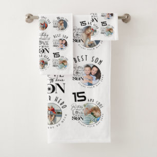 Anniversaire de Fils 8 Collage de Photos Typograph