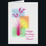 Anniversaire de Friend, scène d'herbes<br><div class="desc">Une belle carte d'anniversaire pour un ami. Une scène avec herbe silhouée et un paysage stylisé. Une belle scène de tranquillité qui promet un sentiment de paix. Un joli verset à l'intérieur complète cette carte d'anniversaire pour dire "joyeux anniversaire".</div>