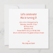 Anniversaire de gâteau de singe cassé, invitation  (Dos)