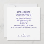 Anniversaire de gâteau de singe cassé, invitation (Dos)