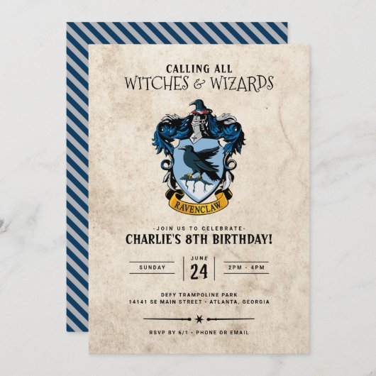 Anniversaire de Harry Potter | Invitation de Raven (Devant / Derrière)