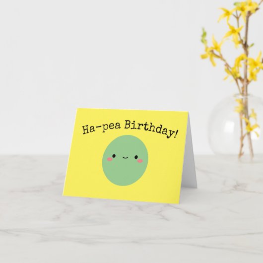 Anniversaire de Kawaii Ha-Pea | Carte (Fleur jaune)