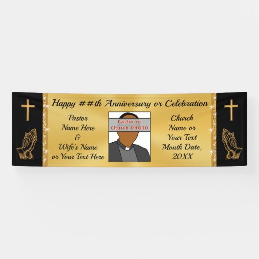 Anniversaire de la bannière de l'église Pasteur de (Horizontal)