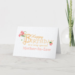 Anniversaire de la belle-mère avec carte de Fleurs