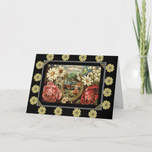 Anniversaire de la carte vintage